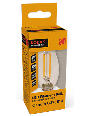 Bombilla LED Kodak C37 4W E14 Filamento